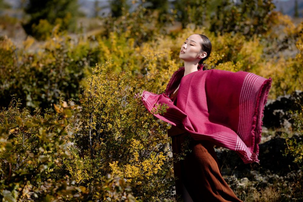 Scarves - Pure cashmere plaid /blanket scarf - ERDENET CASHMERE