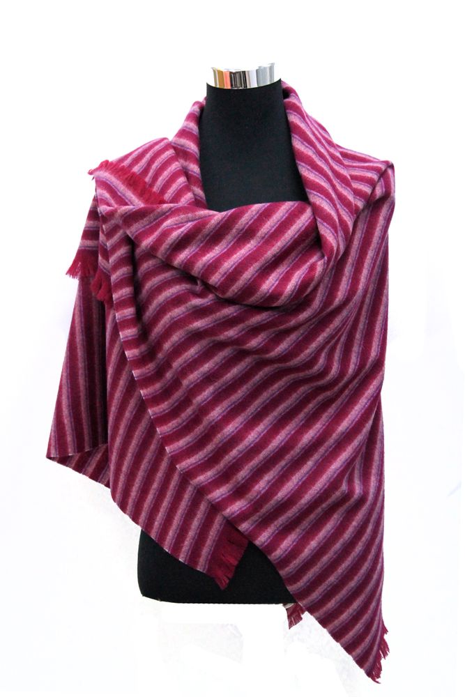 Scarves - Pure cashmere plaid /blanket scarf - ERDENET CASHMERE