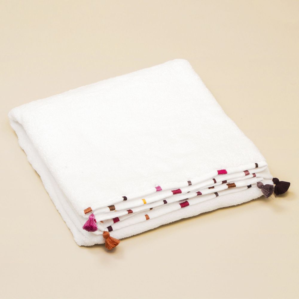Other bath linens - Bath linen in coton with embroideries and pompoms - MIA ZIA
