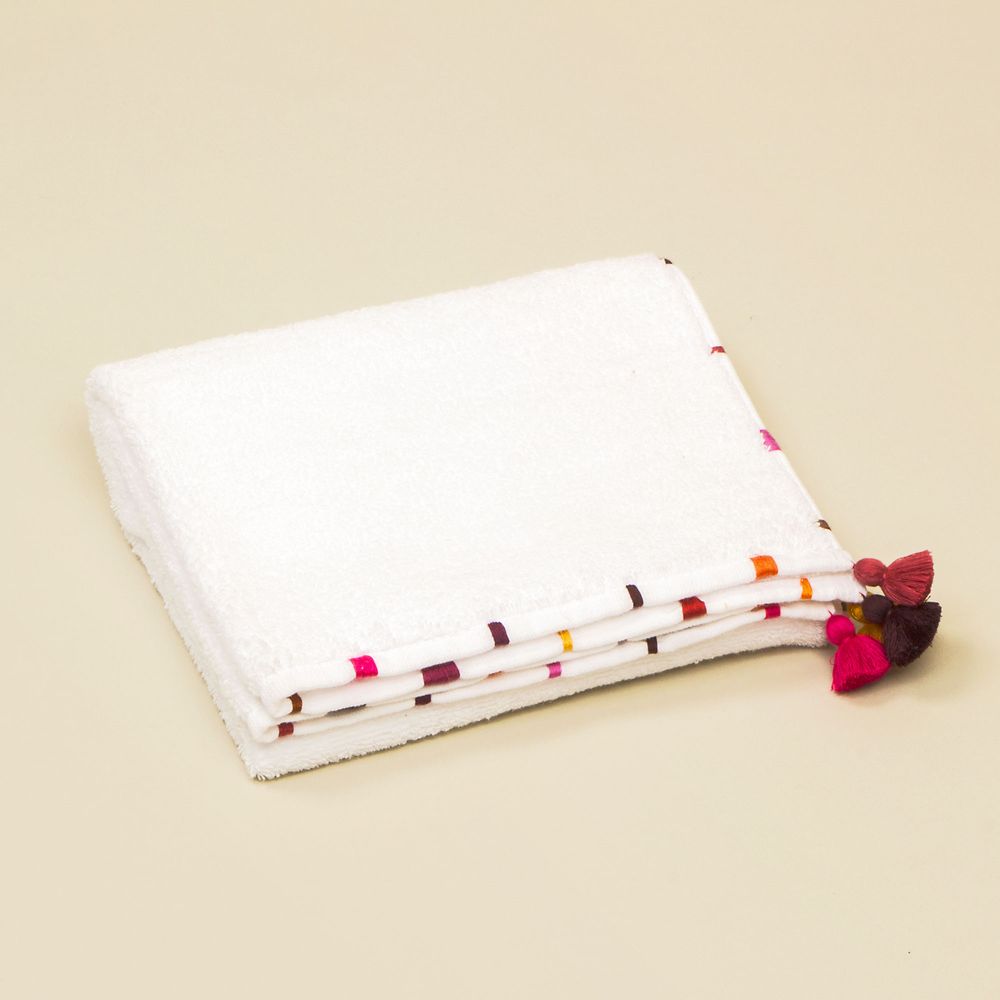 Other bath linens - Bath linen in coton with embroideries and pompoms - MIA ZIA