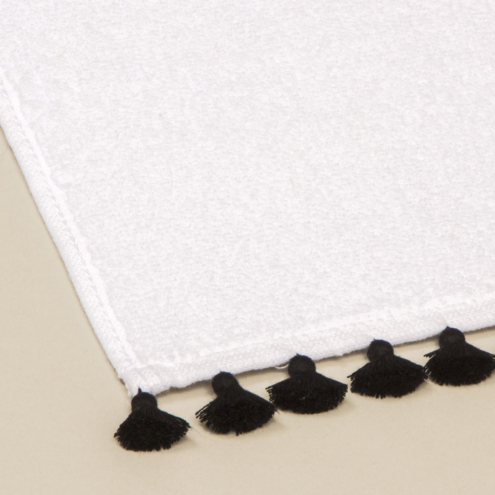 Homewear - White bath linen with black pompons. - MIA ZIA