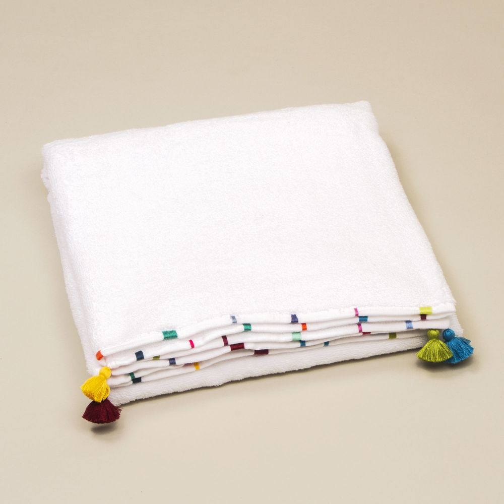 Other bath linens - Bath linen in coton with embroideries and pompoms - MIA ZIA