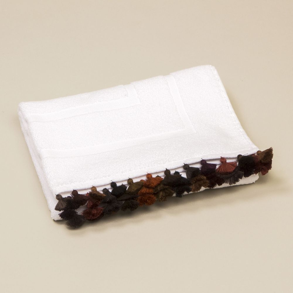 Decorative objects - White cotton bath linen with pompons - MIA ZIA