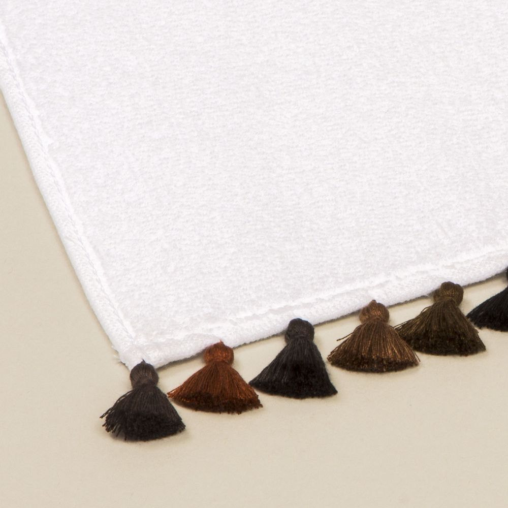 Decorative objects - White cotton bath linen with pompons - MIA ZIA