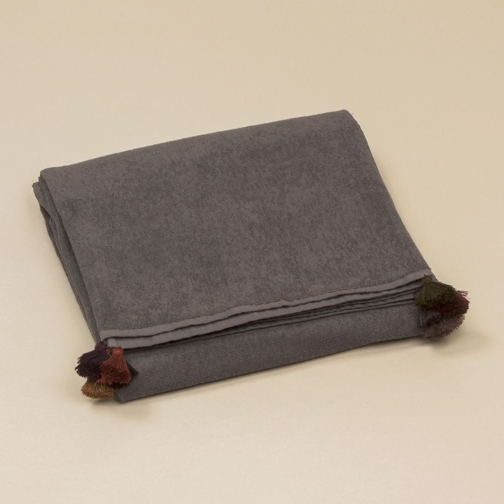 Homewear - Cotton beach towel with pompons. - MIA ZIA