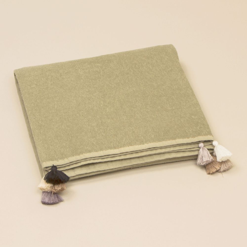 Homewear - Cotton beach towel with pompons. - MIA ZIA