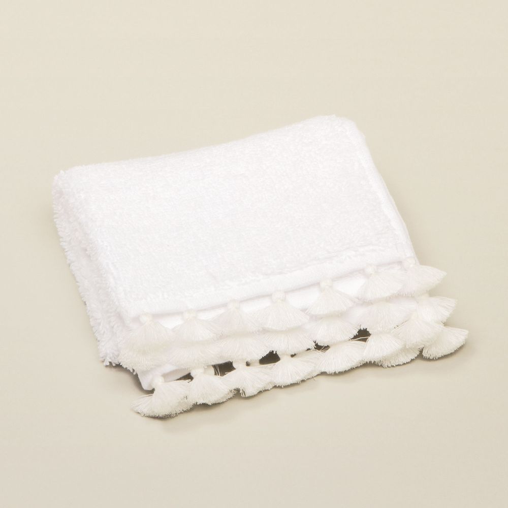 Decorative objects - White bath linen with white pompons. - MIA ZIA