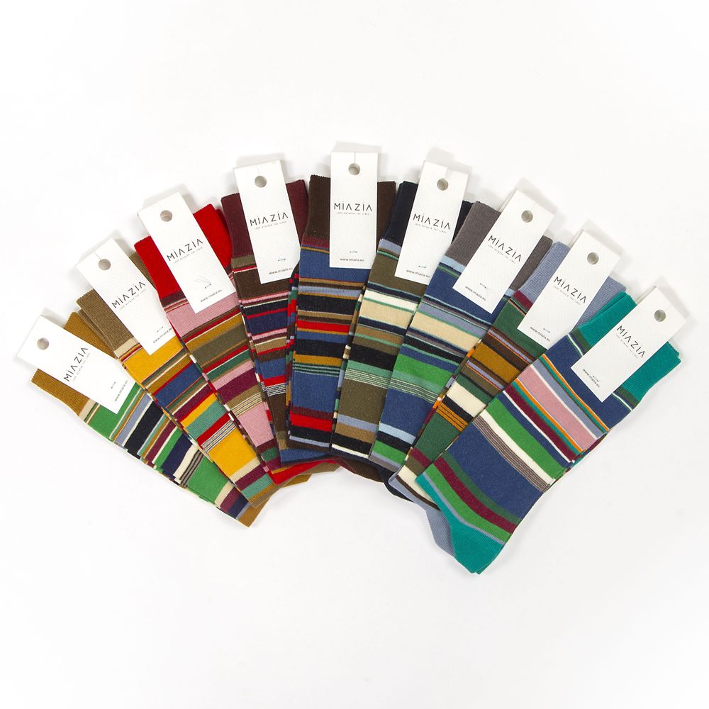 Chaussettes - Pack de chaussettes pour homme à rayures - MIA ZIA