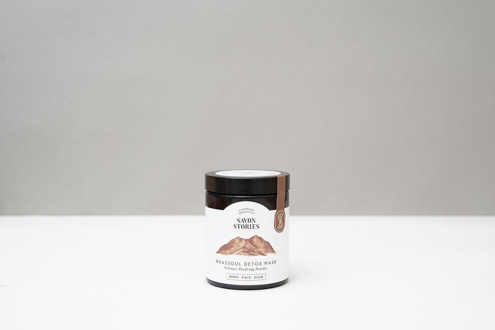 Cosmétiques - MASQUE DE DÉSINTOXICATION À L'ARGILE RHASSOUL - SAVON STORIES