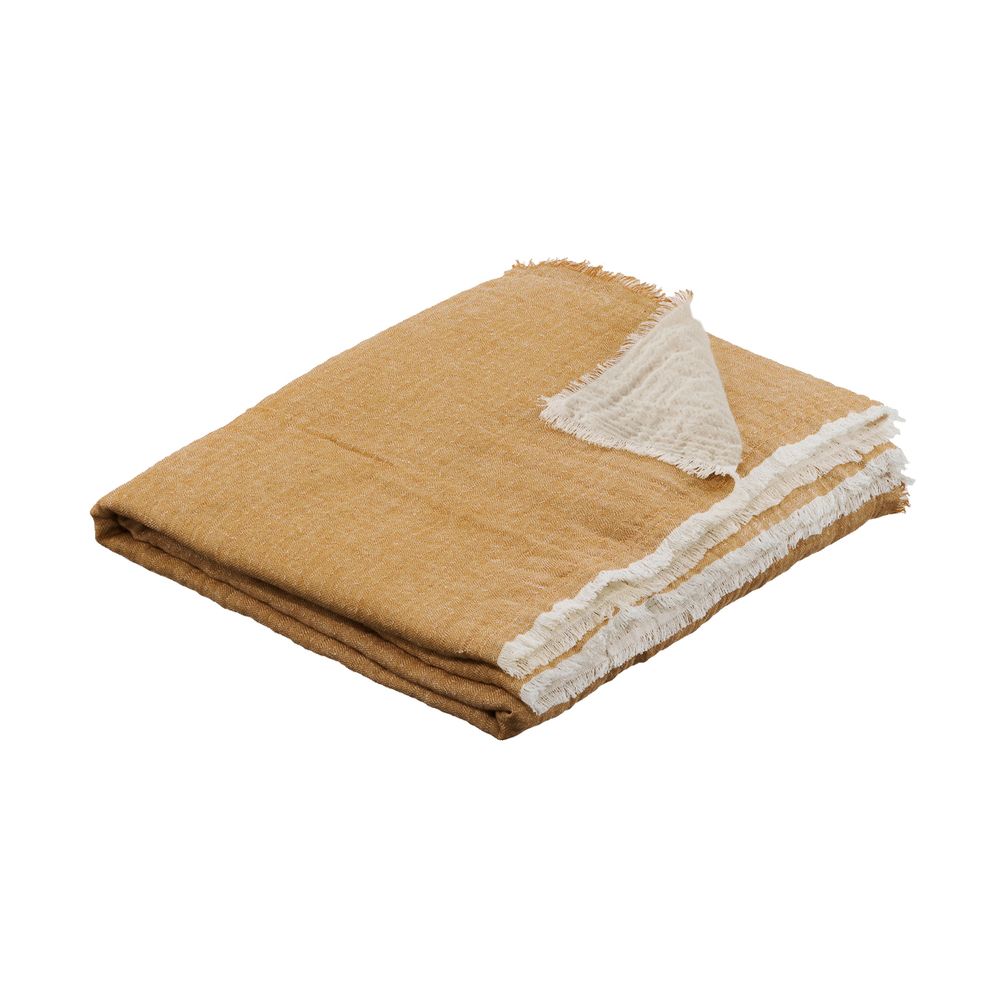 Throw blankets - Celestine cotton gauze throw with sherpa lining - MAISON LILO