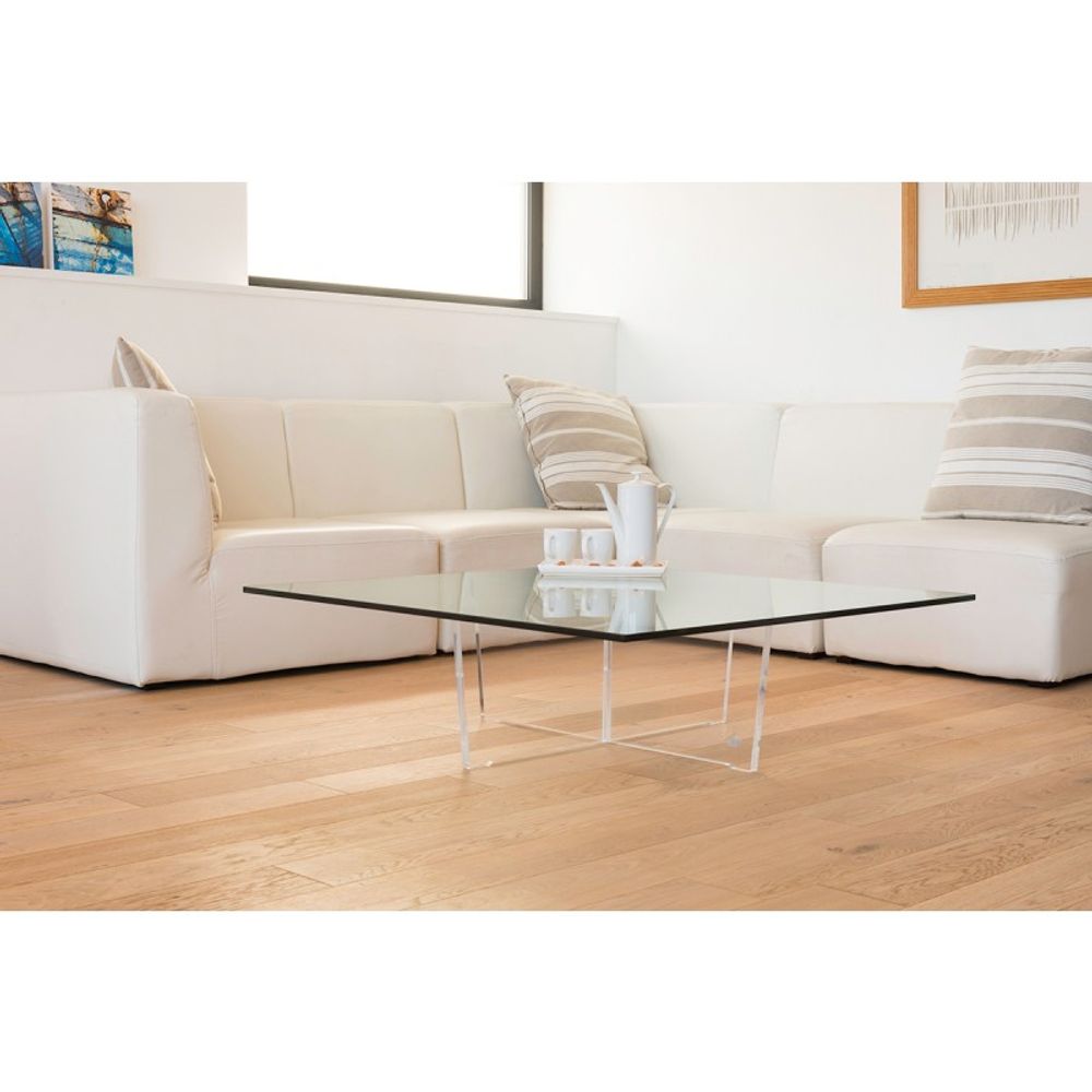 Dining Tables - Square transparent coffee table CRYSTAL - DAVID LANGE
