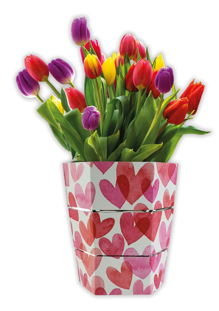 Cadeaux - Seau à glace & Vase pliable origami LOVE - ICEPAC FLOWERPAC