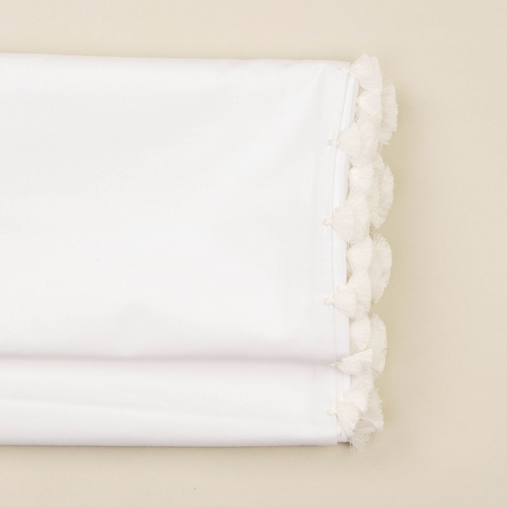 Objets de décoration - Linge de lit en coton blanc avec pompons - MIA ZIA