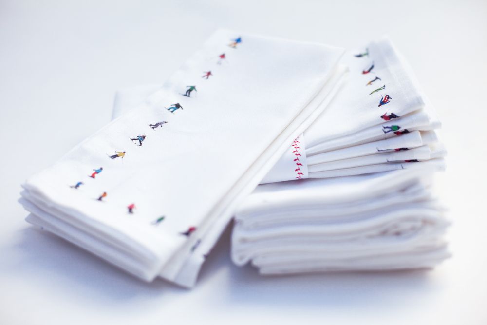 Napkins - Powderhound Ski Themed Cotton Napkins - POWDERHOUND
