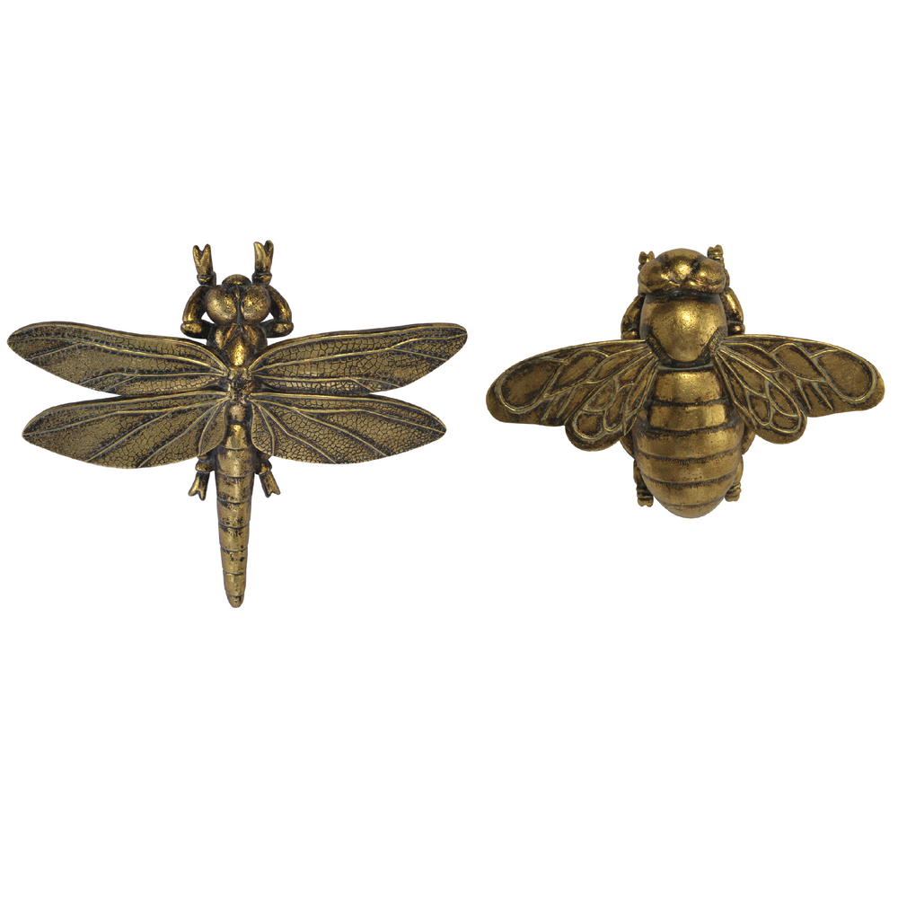 Objets de décoration - LOT DE 2 INSECTS VOLANTS DORÉ - EMDE