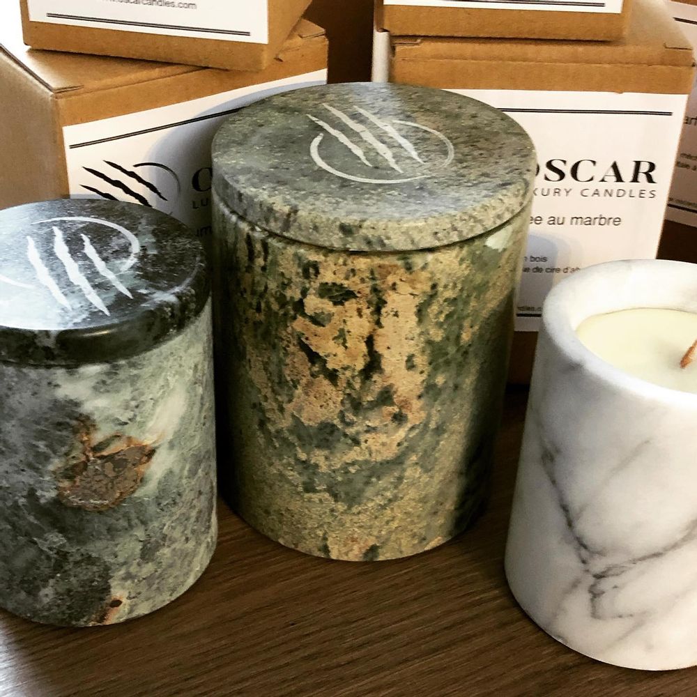 Objets de décoration - Bougie en marbre moyen - OSCAR LUXURY CANDLES