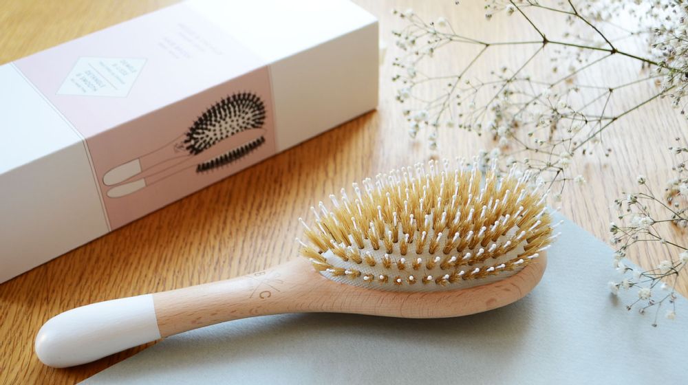 Cosmétiques - Brosse à cheveux - Poils de sanglier et de nylon - lisse et démêle - BACHCA