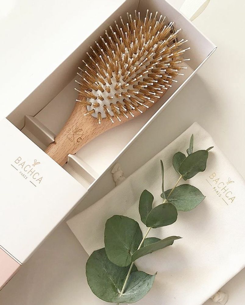 Cosmétiques - Brosse à cheveux - Poils de sanglier et de nylon - lisse et démêle - BACHCA