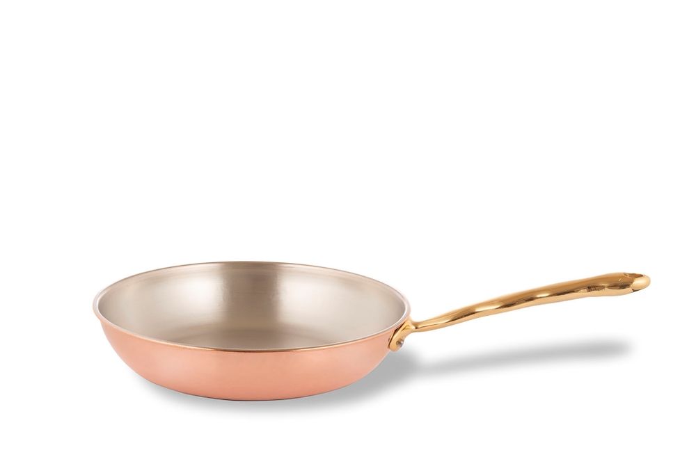Poêles - Angel Brass Frying pan 1 handle DiamondTin™ INDUCTION diam 26xh5,5 wood box - NUOVA H.S.S.C.