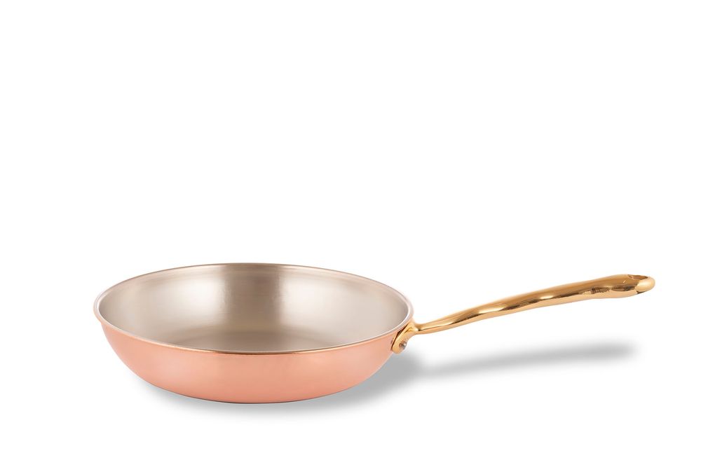 Poêles - Angel Brass Frying pan 1 handle DiamondTin™ INDUCTION diam 26xh5,5 wood box - NUOVA H.S.S.C.
