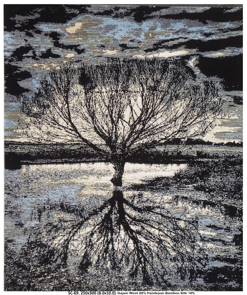 Rugs - Mirror tree, ArtWork, original handknotted carpet - CREATIVE DESIGNS BY MICHELE