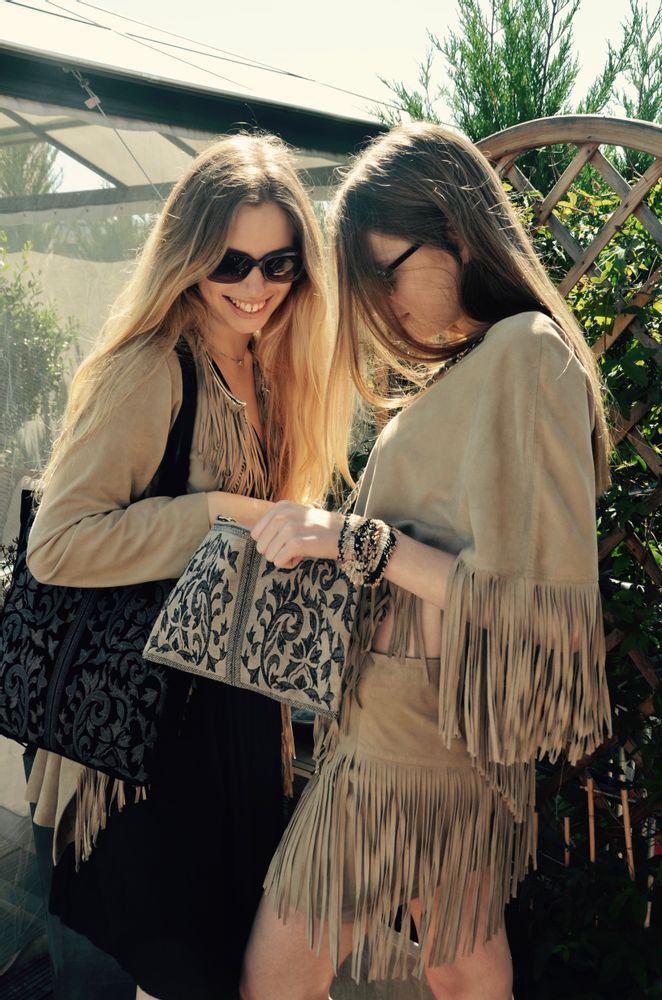 Bags and totes - Embroidered Leather Tote Bag - JO & MARG