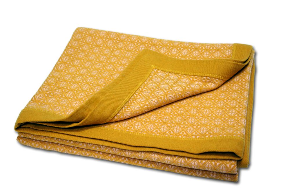 Throw blankets - Pure cashmere throw with gusset border - ERDENET CASHMERE