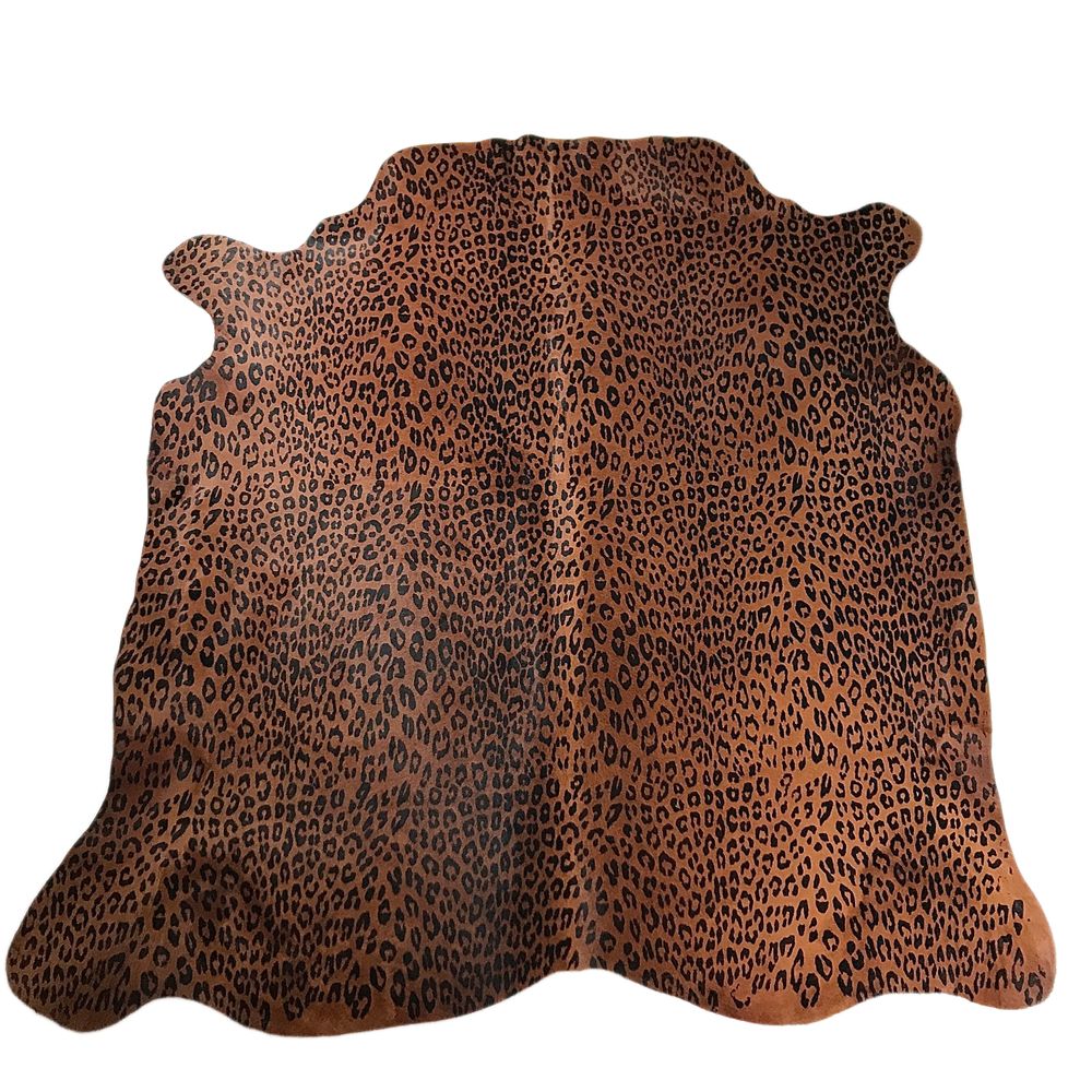 Tapis contemporains - Peau de vache naturelle imprimée panthère - TERGUS
