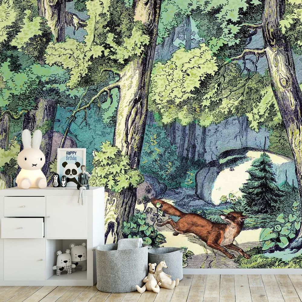 Papiers peints - Panneau Fond de Forêt - ETOFFE.COM