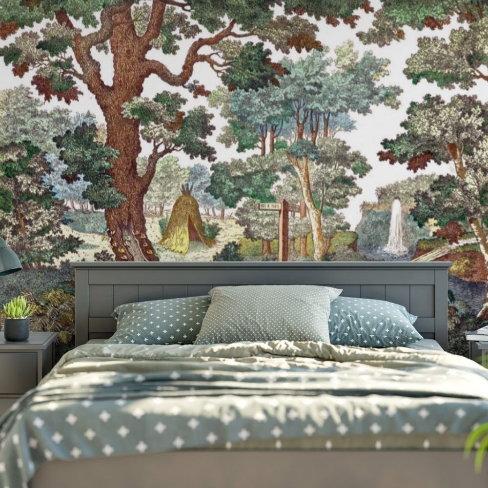 Wallpaper - Forêt Hutte Panel - ETOFFE.COM