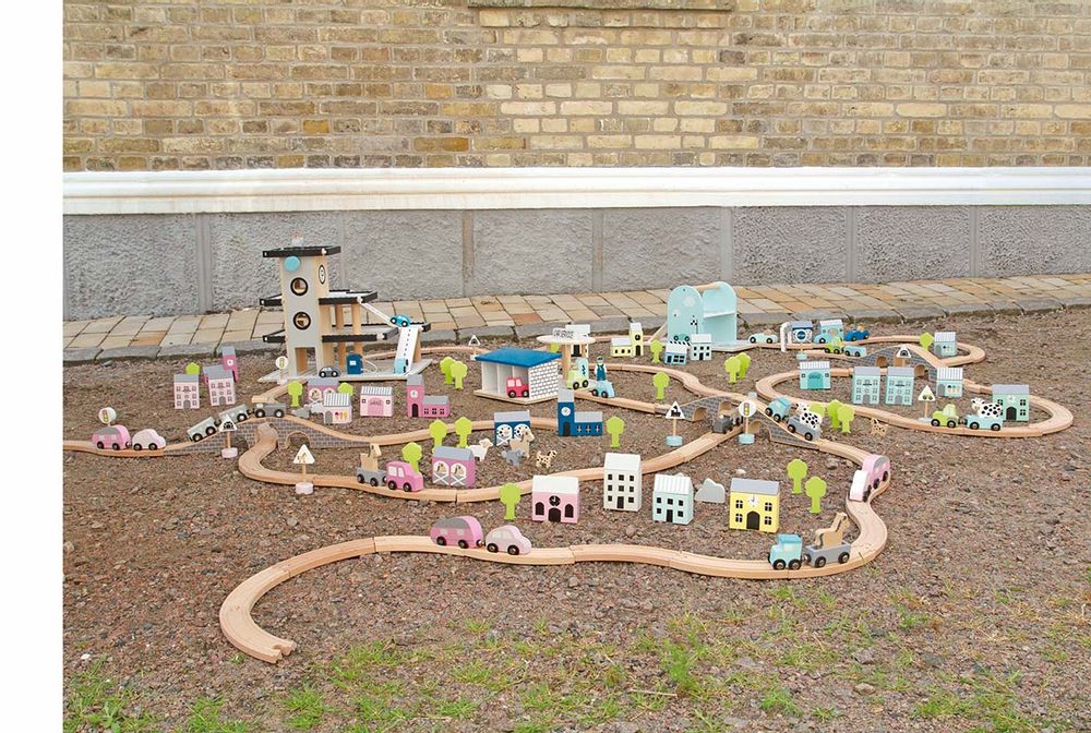 Jouets enfants - Circuit voitures en bois - JABADABADO