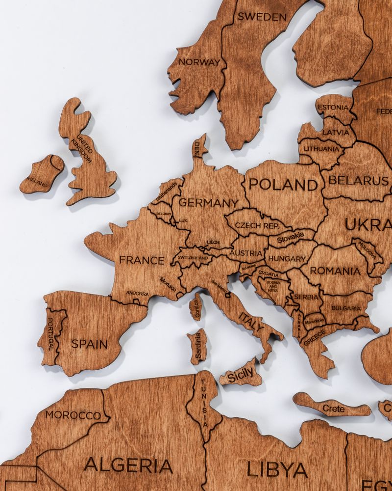 Other wall decoration - Wood Map of the World Map Wall Decor, handmade - ENJOYTHEWOOD