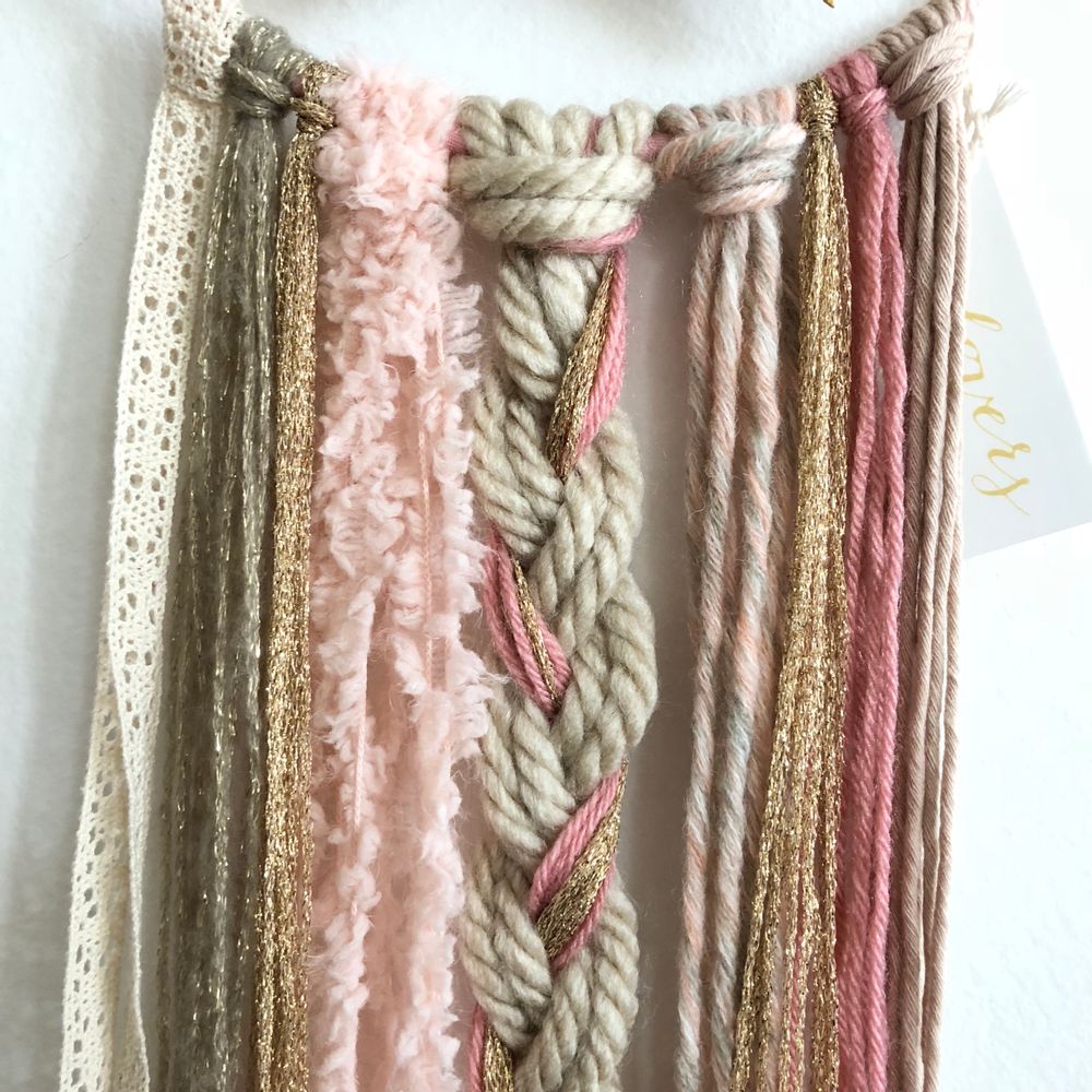 Other wall decoration - Dreamcatcher / Pink, beige & gold - LES LOVERS DECO