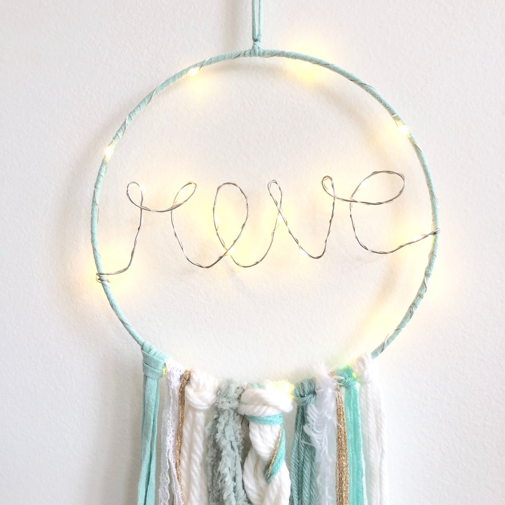 Other wall decoration - Dreamcatcher / Mint, white & gold - LES LOVERS DECO