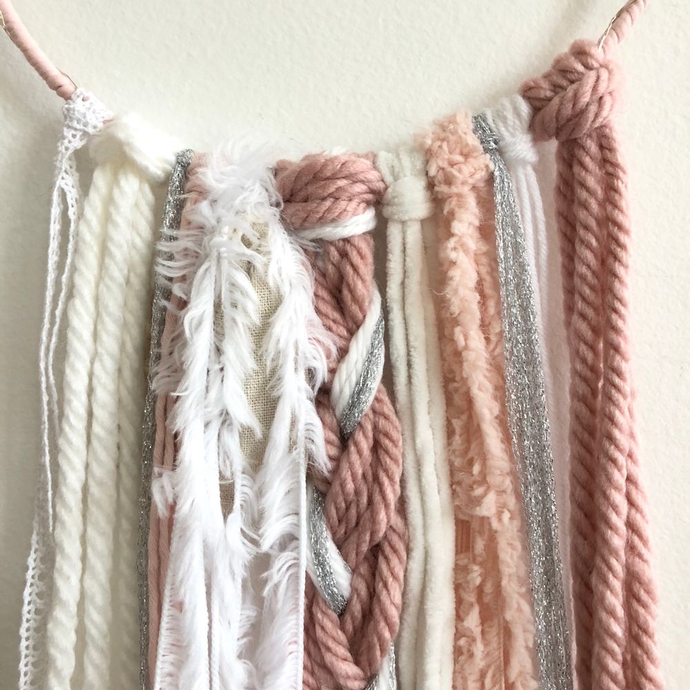 Other wall decoration - Dreamcatcher / Pink, white & silver - LES LOVERS DECO