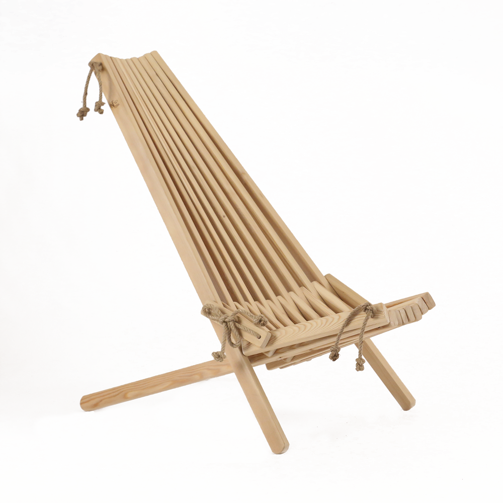 Lawn chairs - Ergonomic Chilean armchair in raw wood - several species available - B. ATTITUDE
