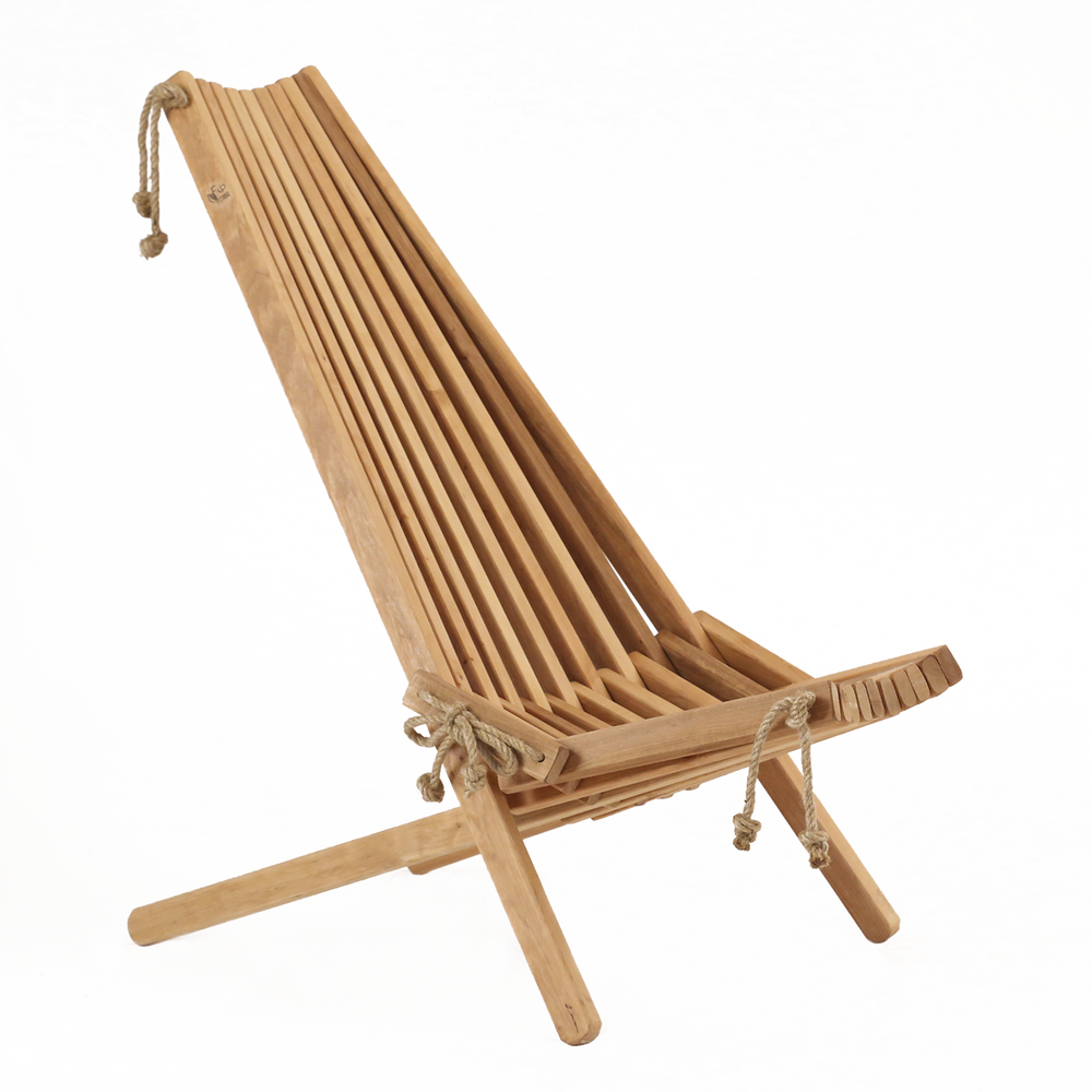 Lawn chairs - Ergonomic Chilean armchair in raw wood - several species available - B. ATTITUDE