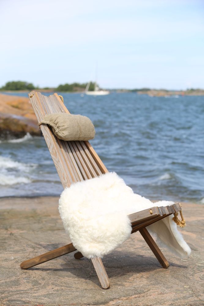 Lawn chairs - Ergonomic Chilean armchair in raw wood - several species available - B. ATTITUDE