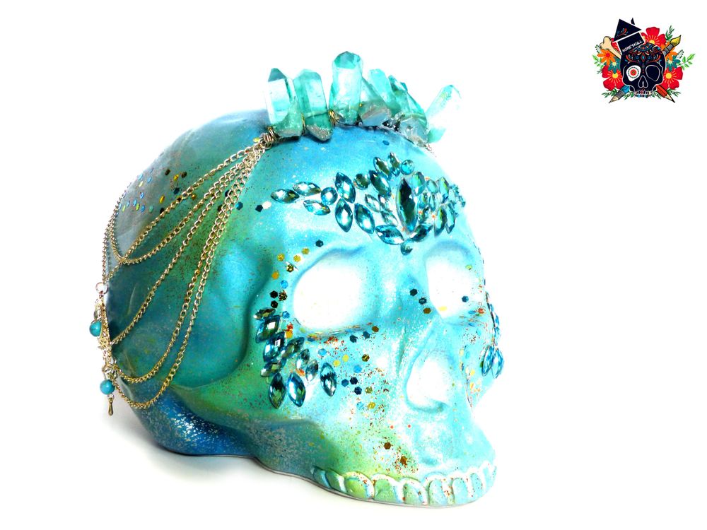 Objets de décoration - Tête de mort Skull Crâne Arielle la Sirène - L'ATELIER DES CREATEURS