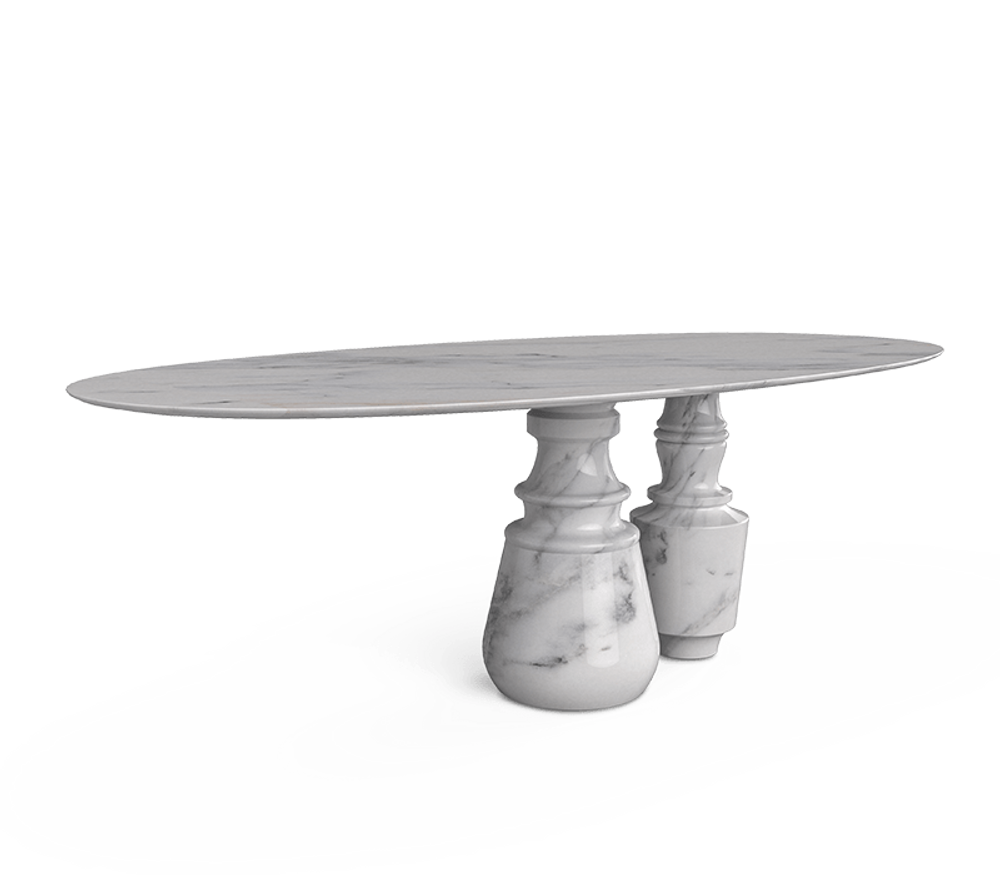 Dining Tables - PIETRA OVAL CALACATTA Dining Table - BOCA DO LOBO