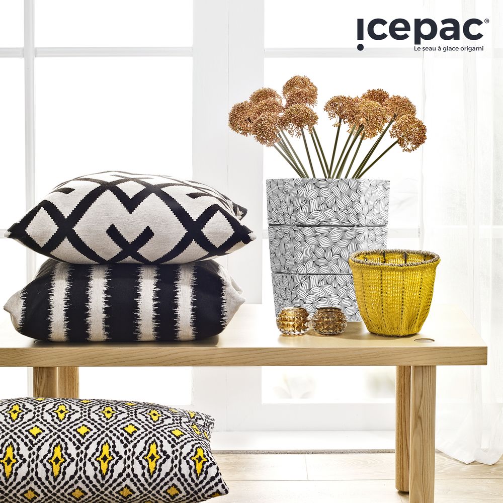 Gifts - Ice bucket and folding vase origami NATURAL - ICEPAC FLOWERPAC