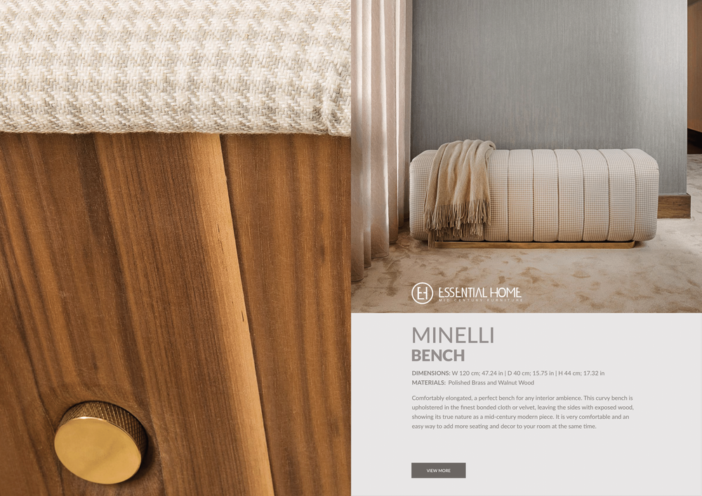 Benches for hospitalities & contracts - Minnelli | Bench - ESSENTIAL HOME
