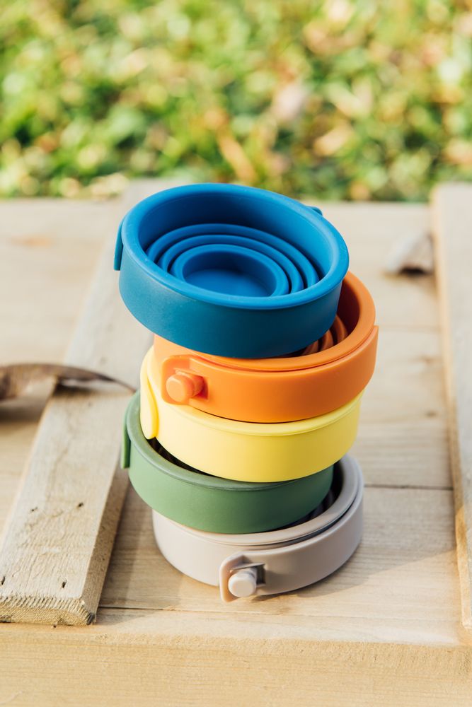 Cadeaux - Tyvek Pochette On-the-Go Mug en silicone pliable, tasse, bouteille - WEMUG