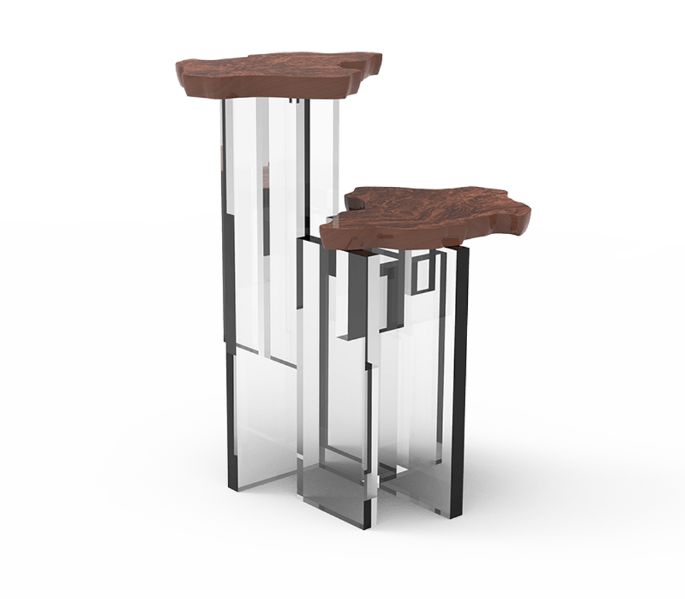 Dining Tables - MONET WALNUT Side Table - BOCA DO LOBO