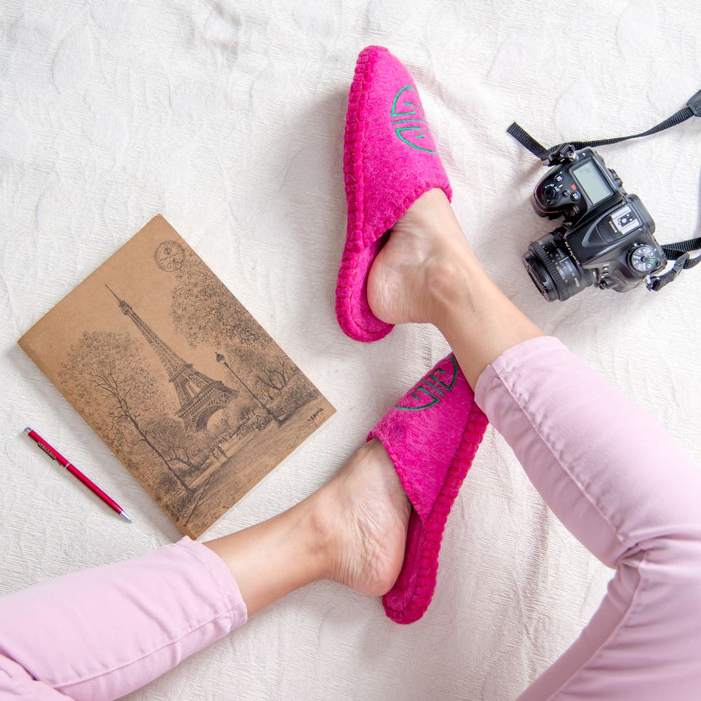 Shoes - Cosy slip on made from 100% wool felt - ERDENET HOME