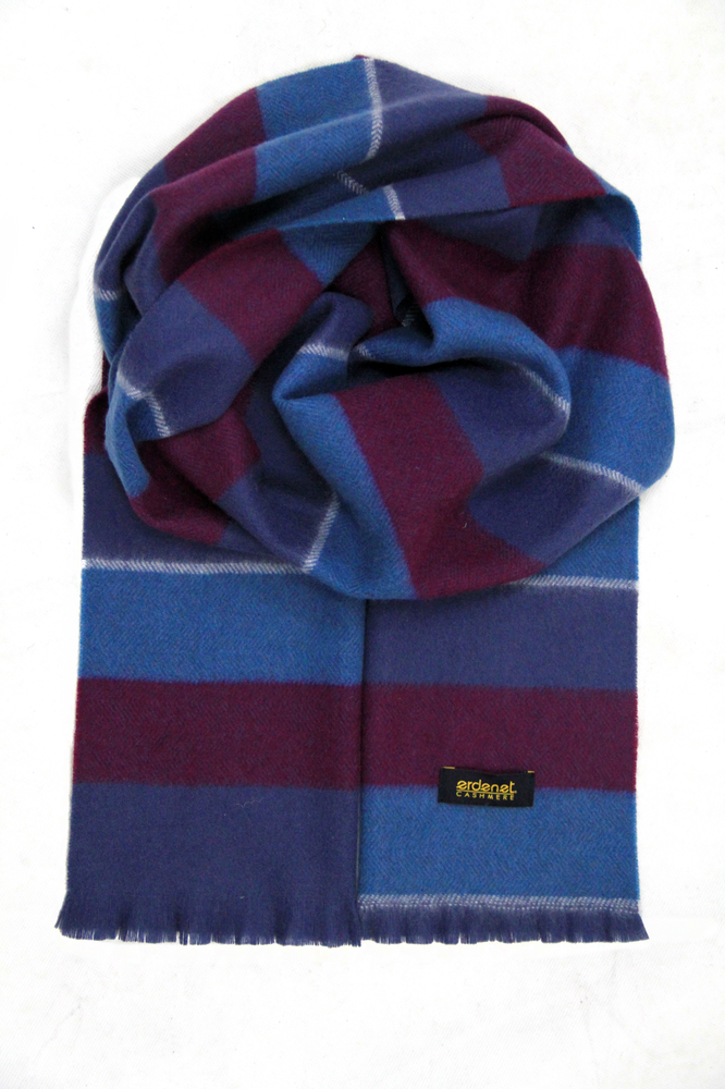 Scarves - Cashmere striped scarf - ERDENET CASHMERE