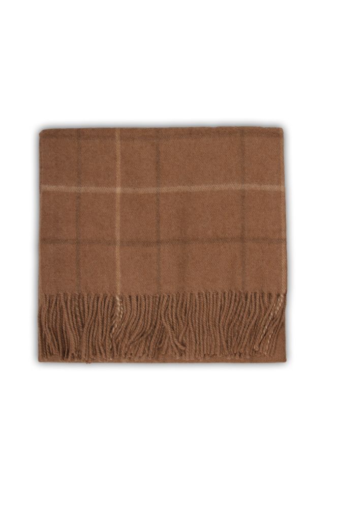Throw blankets - Camel woven throw in natural colors - ERDENET CASHMERE