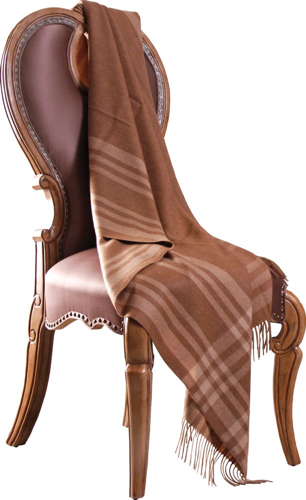 Throw blankets - Camel woven throw in natural colors - ERDENET CASHMERE