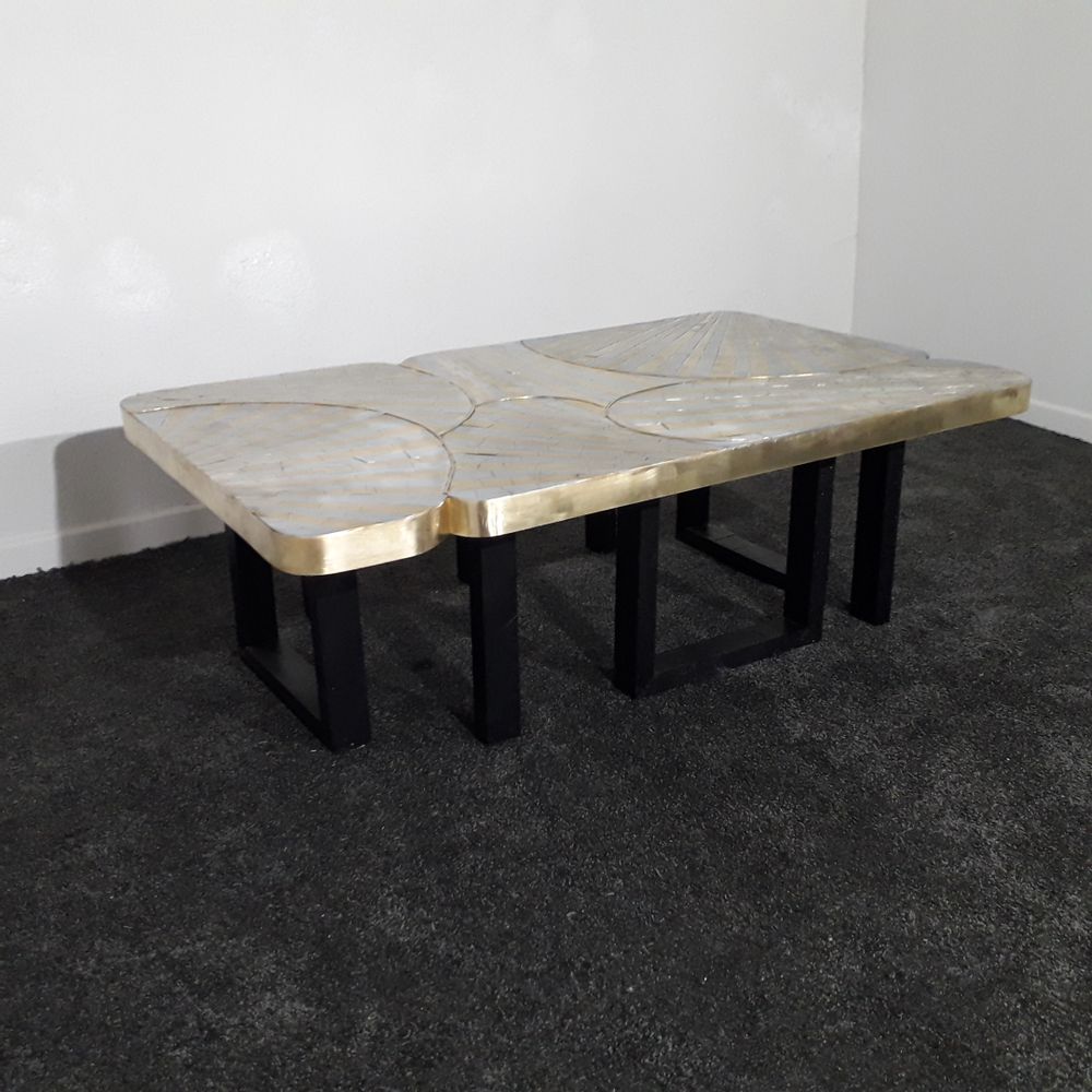 Tables basses - Coffee table laiton et zinc  - MARKO CREATION