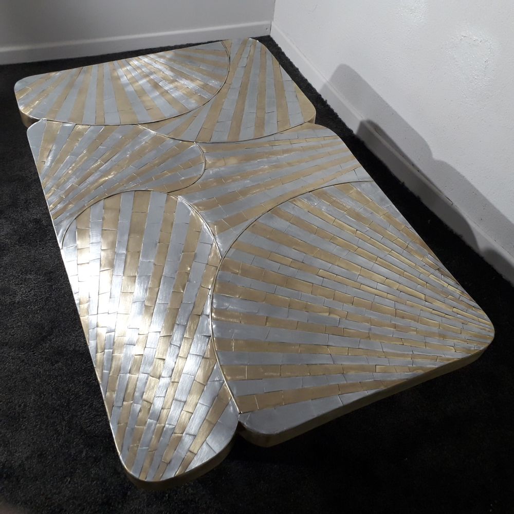 Tables basses - Coffee table laiton et zinc  - MARKO CREATION